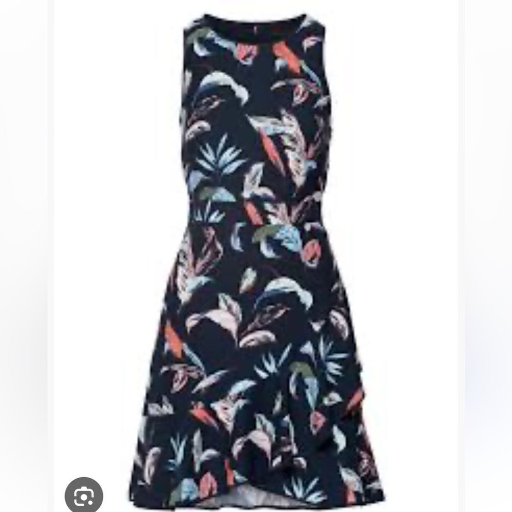 Banana Republic FLORAL RUFFLE WRAP RACERBACK DRESS Sz 0